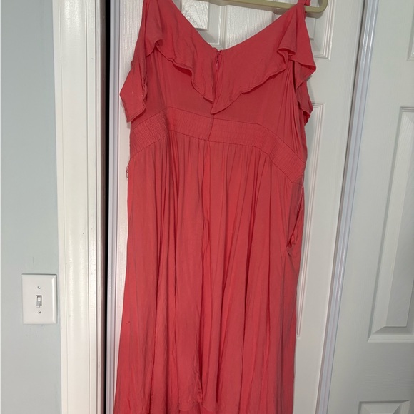 Coral Ruffle Dress - Picture 2 of 3